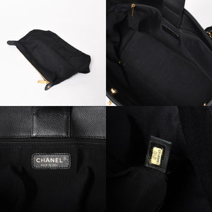 Very Good Condition CHANEL Executive Tote Bag 2WAY Bag A15206 18th Series Coco Mark Caviar Skin Used 4a005119