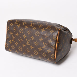 Very good condition LOUIS VUITTON Speedy 25 handbag M41528 Monogram PVC coated canvas Leather Brown Gold hardware Used 4a004904