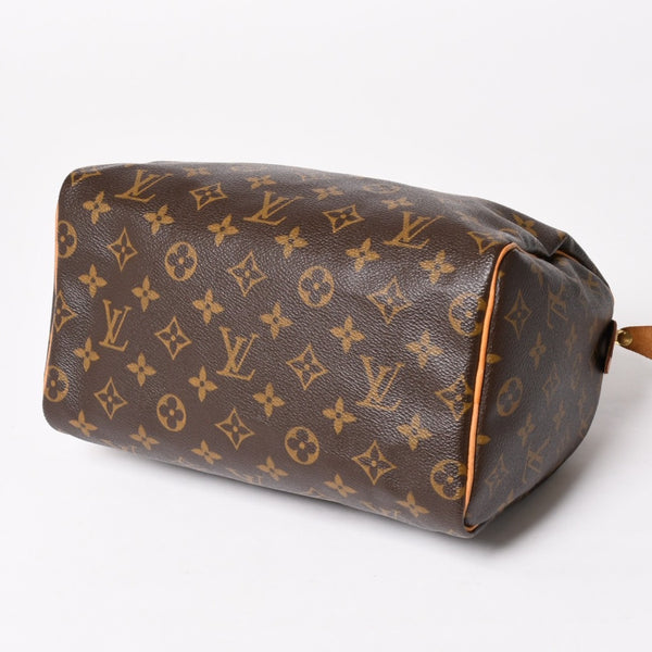 Very good condition LOUIS VUITTON Speedy 25 handbag M41528 Monogram PVC coated canvas Leather Brown Gold hardware Used 4a004904
