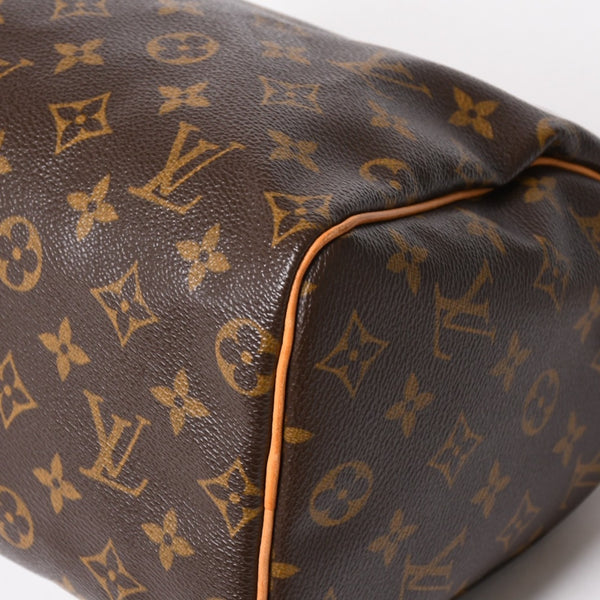 Very good condition LOUIS VUITTON Speedy 25 handbag M41528 Monogram PVC coated canvas Leather Brown Gold hardware Used 4a004904