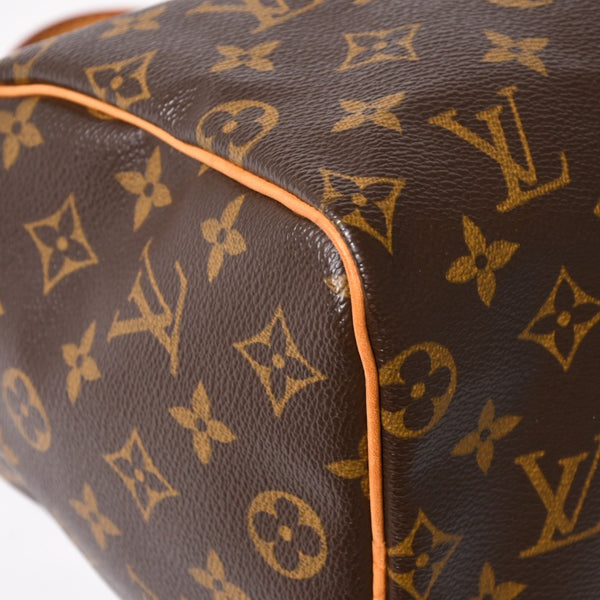 Very good condition LOUIS VUITTON Speedy 25 handbag M41528 Monogram PVC coated canvas Leather Brown Gold hardware Used 4a004904