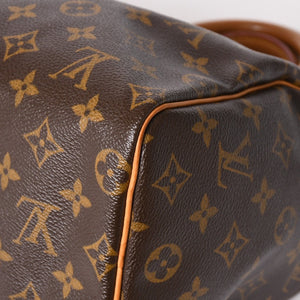 Very good condition LOUIS VUITTON Speedy 25 handbag M41528 Monogram PVC coated canvas Leather Brown Gold hardware Used 4a004904
