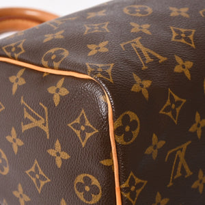 Very good condition LOUIS VUITTON Speedy 25 handbag M41528 Monogram PVC coated canvas Leather Brown Gold hardware Used 4a004904