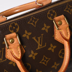 Very good condition LOUIS VUITTON Speedy 25 handbag M41528 Monogram PVC coated canvas Leather Brown Gold hardware Used 4a004904
