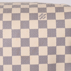 LOUIS VUITTON ルイヴィトン ダミエ アズール スピーディ30 ハンドバッグ N41533 ホワイト ゴールド金具 ロゴ 美品 中古 4a004882