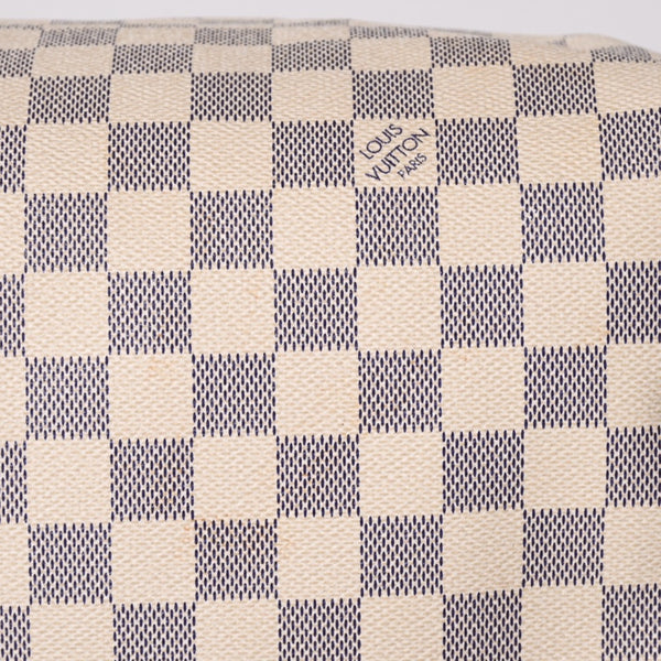 LOUIS VUITTON ルイヴィトン ダミエ アズール スピーディ30 ハンドバッグ N41533 ホワイト ゴールド金具 ロゴ 美品 中古 4a004882