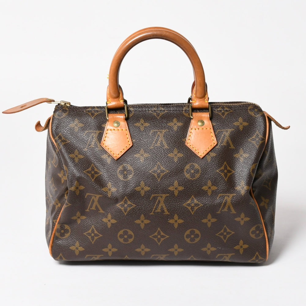 LOUIS VUITTON Speedy 25 Handbag M41528 Monogram PVC Leather Brown Gold Hardware Good Condition Used 4a004909
