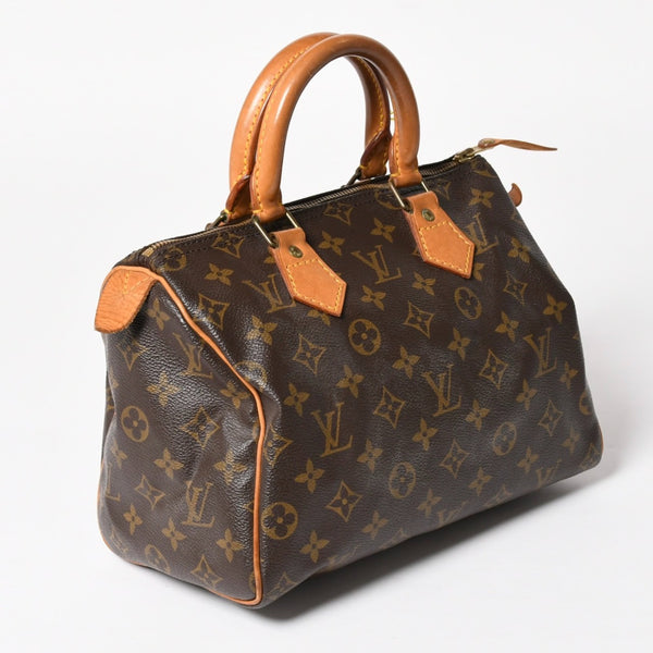 LOUIS VUITTON Speedy 25 Handbag M41528 Monogram PVC Leather Brown Gold Hardware Good Condition Used 4a004909