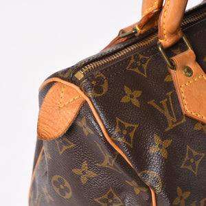 LOUIS VUITTON Speedy 25 Handbag M41528 Monogram PVC Leather Brown Gold Hardware Good Condition Used 4a004909