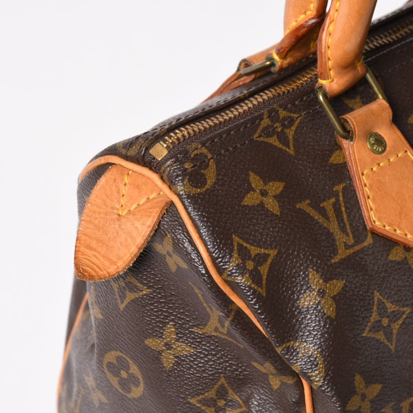 LOUIS VUITTON Speedy 25 Handbag M41528 Monogram PVC Leather Brown Gold Hardware Good Condition Used 4a004909
