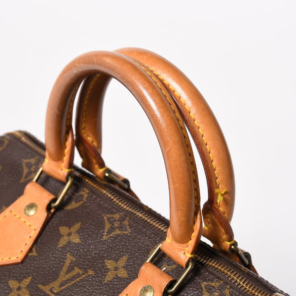 LOUIS VUITTON Speedy 25 Handbag M41528 Monogram PVC Leather Brown Gold Hardware Good Condition Used 4a004909