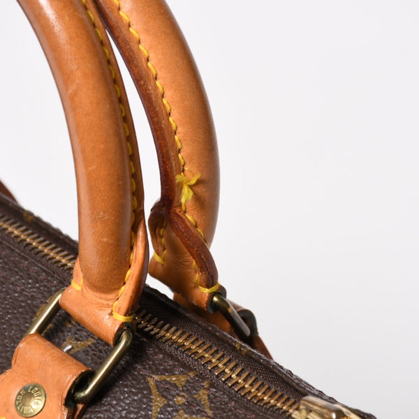 LOUIS VUITTON Speedy 25 Handbag M41528 Monogram PVC Leather Brown Gold Hardware Good Condition Used 4a004909