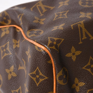 LOUIS VUITTON Speedy 25 Handbag M41528 Monogram PVC Leather Brown Gold Hardware Good Condition Used 4a004909