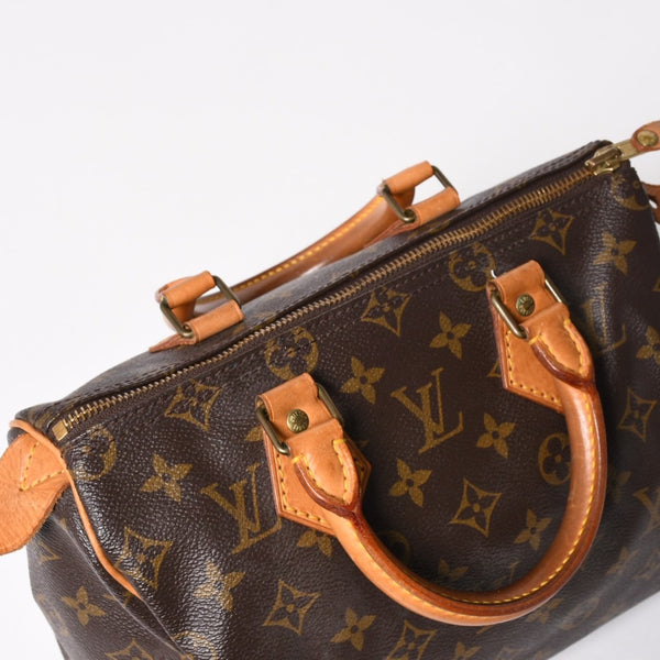 LOUIS VUITTON Speedy 25 Handbag M41528 Monogram PVC Leather Brown Gold Hardware Good Condition Used 4a004909