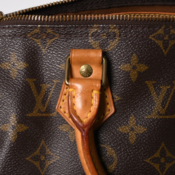 LOUIS VUITTON Speedy 25 Handbag M41528 Monogram PVC Leather Brown Gold Hardware Good Condition Used 4a004909