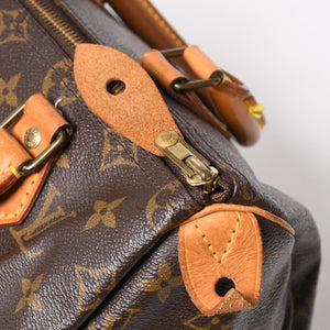 LOUIS VUITTON Speedy 25 Handbag M41528 Monogram PVC Leather Brown Gold Hardware Good Condition Used 4a004909