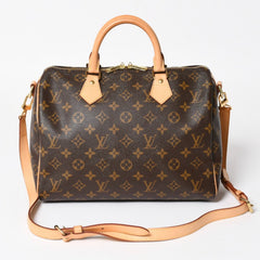 Very Good Condition LOUIS VUITTON Speedy 30 Handbag M41526 Monogram Brown Gold Hardware Used 4a004908