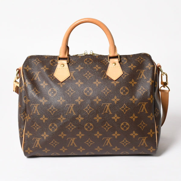 Very Good Condition LOUIS VUITTON Speedy 30 Handbag M41526 Monogram Brown Gold Hardware Used 4a004908
