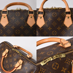 Very Good Condition LOUIS VUITTON Speedy 30 Handbag M41526 Monogram Brown Gold Hardware Used 4a004908