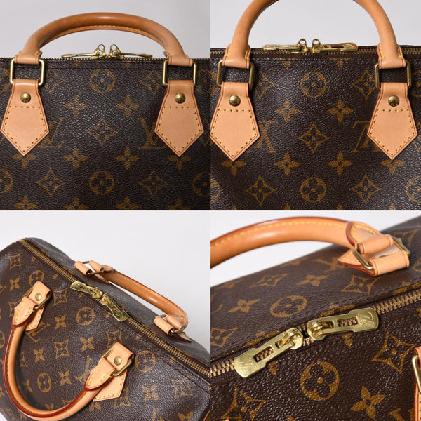 Very Good Condition LOUIS VUITTON Speedy 30 Handbag M41526 Monogram Brown Gold Hardware Used 4a004908
