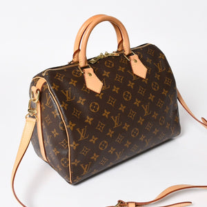 Very Good Condition LOUIS VUITTON Speedy 30 Handbag M41526 Monogram Brown Gold Hardware Used 4a004908