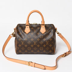 Very Good Condition LOUIS VUITTON Speedy 25 Handbag M41528 Monogram PVC Leather Brown Gold Hardware Used 4a004341