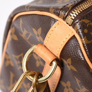 Very Good Condition LOUIS VUITTON Speedy 25 Handbag M41528 Monogram PVC Leather Brown Gold Hardware Used 4a004341