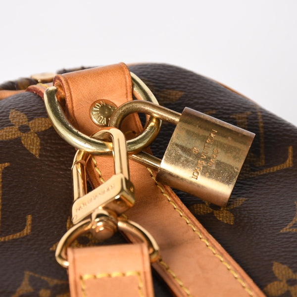 Very Good Condition LOUIS VUITTON Speedy 25 Handbag M41528 Monogram PVC Leather Brown Gold Hardware Used 4a004341
