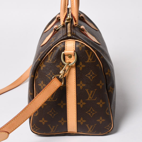 Very Good Condition LOUIS VUITTON Speedy 30 Handbag M41526 Monogram Brown Gold Hardware Used 4a004908