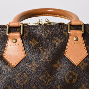 Very Good Condition LOUIS VUITTON Speedy 25 Handbag M41528 Monogram PVC Leather Brown Gold Hardware Used 4a004341