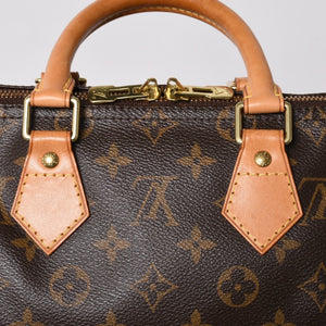 Very Good Condition LOUIS VUITTON Speedy 25 Handbag M41528 Monogram PVC Leather Brown Gold Hardware Used 4a004341