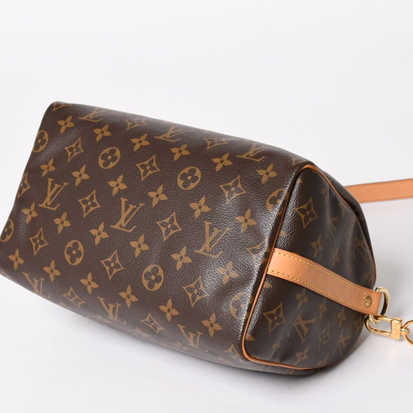 Very Good Condition LOUIS VUITTON Speedy 25 Handbag M41528 Monogram PVC Leather Brown Gold Hardware Used 4a004341