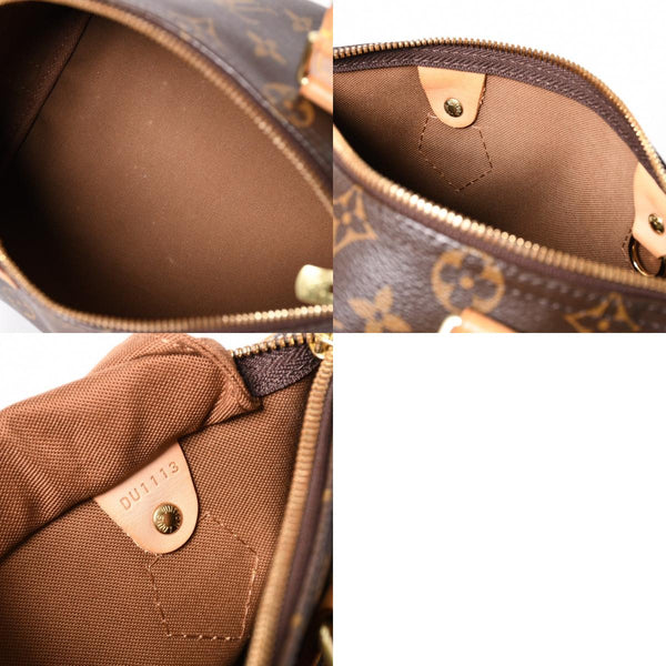 Very Good Condition LOUIS VUITTON Speedy 25 Handbag M41528 Monogram PVC Leather Brown Gold Hardware Used 4a004341