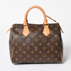 Very Good Condition LOUIS VUITTON Speedy 25 Handbag M41528 Monogram PVC Leather Brown Gold Hardware Used 4a004906