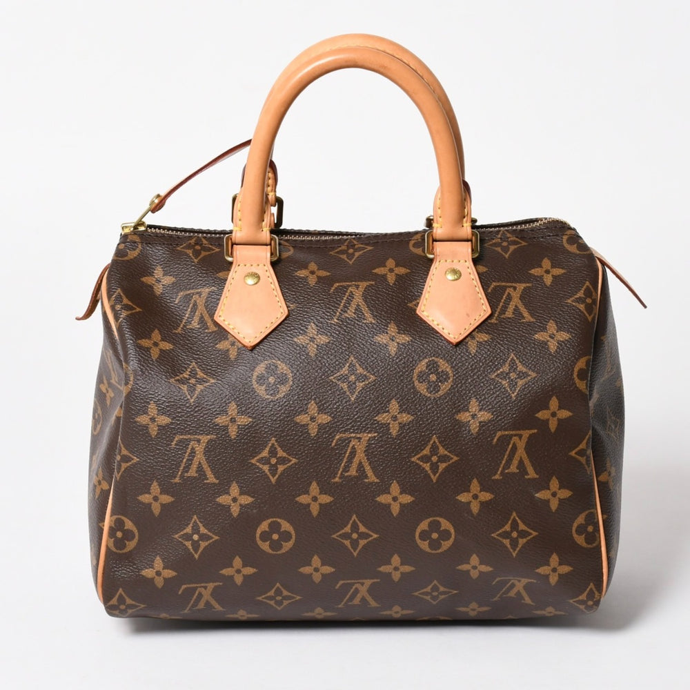 Very Good Condition LOUIS VUITTON Speedy 25 Handbag M41528 Monogram PVC Leather Brown Gold Hardware Used 4a004906
