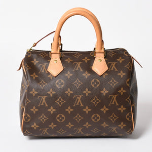 Very Good Condition LOUIS VUITTON Speedy 25 Handbag M41528 Monogram PVC Leather Brown Gold Hardware Used 4a004906