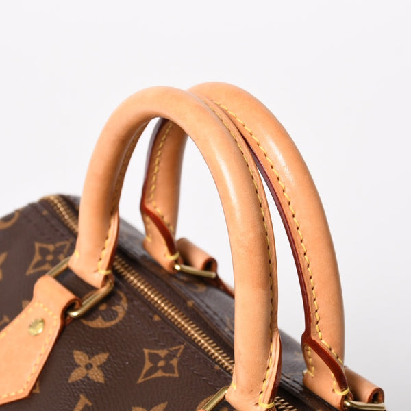 Very Good Condition LOUIS VUITTON Speedy 25 Handbag M41528 Monogram PVC Leather Brown Gold Hardware Used 4a004906