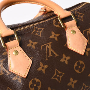 Very Good Condition LOUIS VUITTON Speedy 25 Handbag M41528 Monogram PVC Leather Brown Gold Hardware Used 4a004906