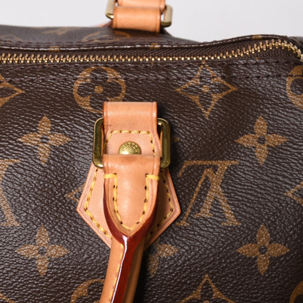 Very Good Condition LOUIS VUITTON Speedy 25 Handbag M41528 Monogram PVC Leather Brown Gold Hardware Used 4a004906
