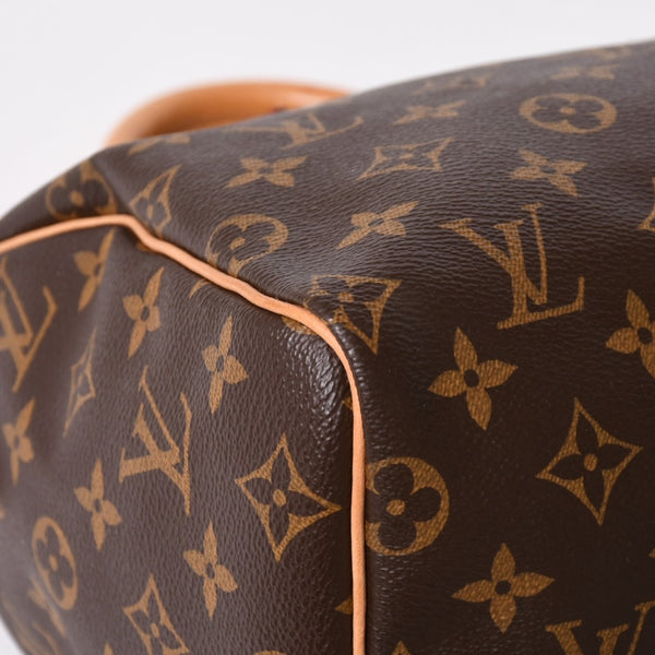 Very Good Condition LOUIS VUITTON Speedy 25 Handbag M41528 Monogram PVC Leather Brown Gold Hardware Used 4a004906