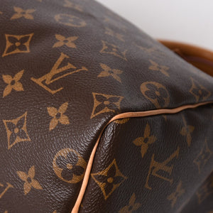 Very Good Condition LOUIS VUITTON Speedy 25 Handbag M41528 Monogram PVC Leather Brown Gold Hardware Used 4a004906