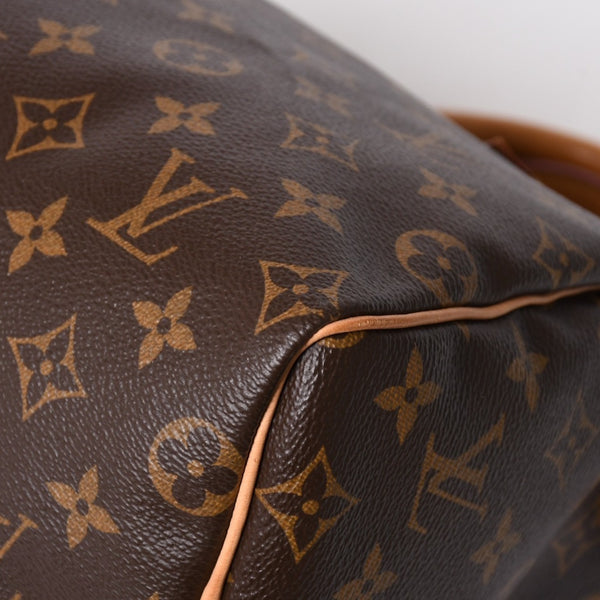 Very Good Condition LOUIS VUITTON Speedy 25 Handbag M41528 Monogram PVC Leather Brown Gold Hardware Used 4a004906