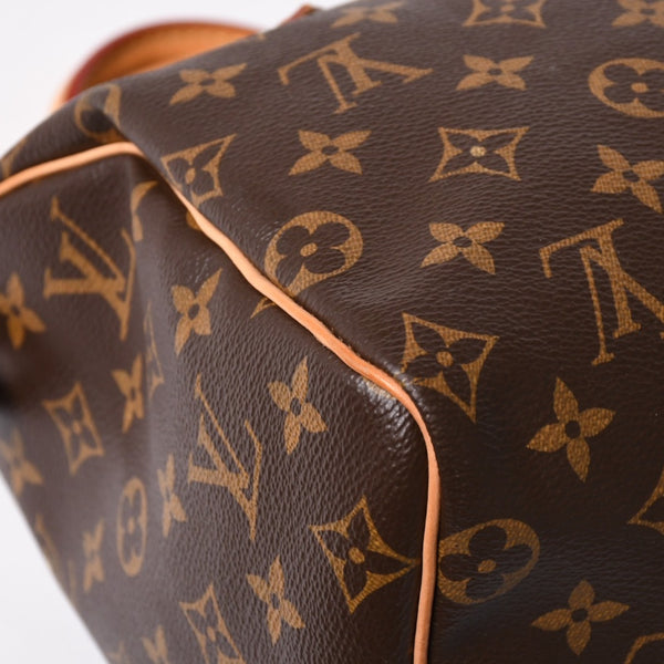 Very Good Condition LOUIS VUITTON Speedy 25 Handbag M41528 Monogram PVC Leather Brown Gold Hardware Used 4a004906