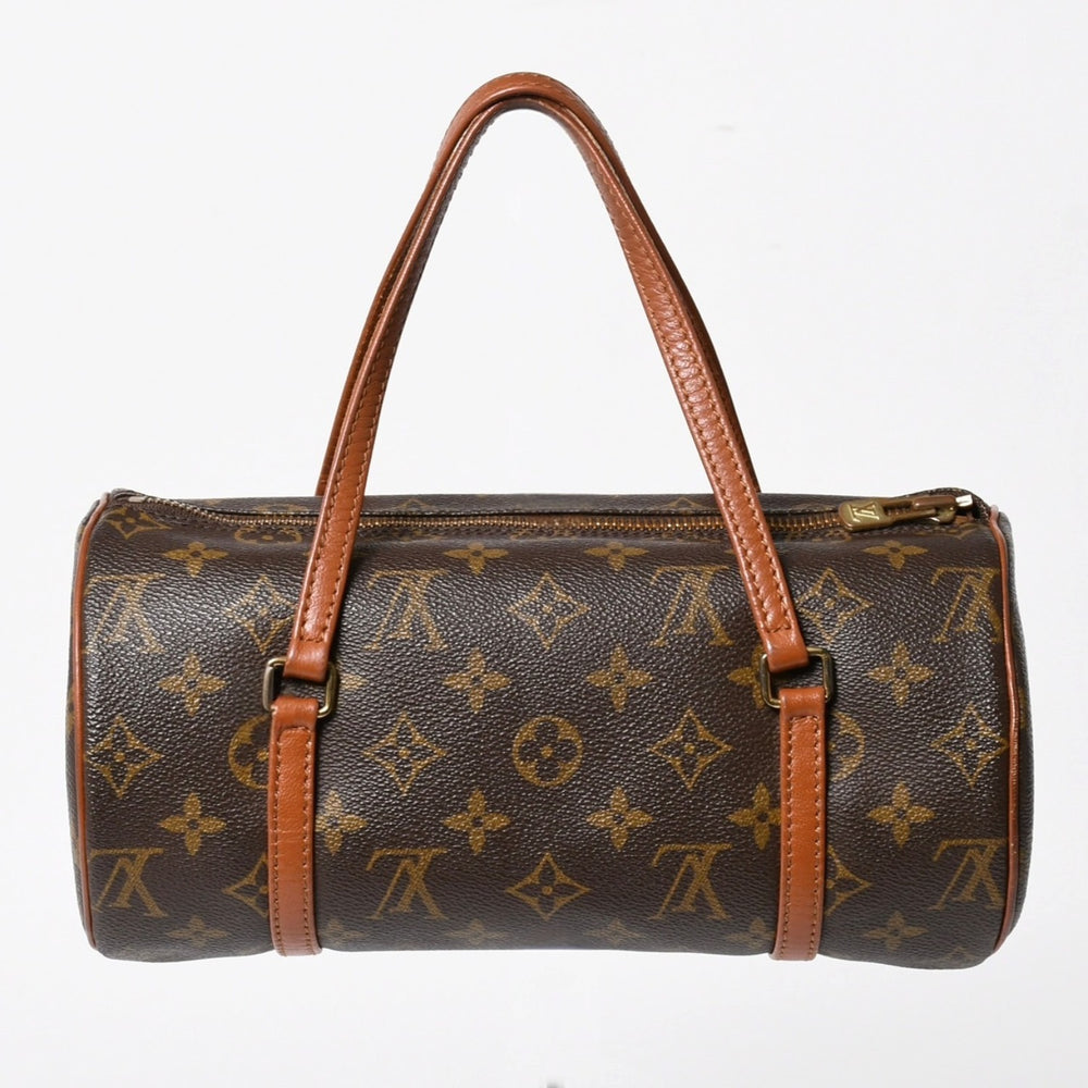 Very Good Condition LOUIS VUITTON Papillon 26 Handbag M51366 Monogram Brown Leather Gold Hardware Old Model Used 4a004892