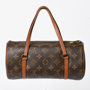 Very Good Condition LOUIS VUITTON Papillon 26 Handbag M51366 Monogram Brown Leather Gold Hardware Old Model Used 4a004892