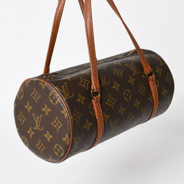 Very Good Condition LOUIS VUITTON Papillon 26 Handbag M51366 Monogram Brown Leather Gold Hardware Old Model Used 4a004892