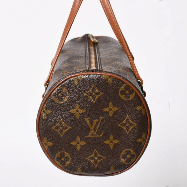 Very Good Condition LOUIS VUITTON Papillon 26 Handbag M51366 Monogram Brown Leather Gold Hardware Old Model Used 4a004892