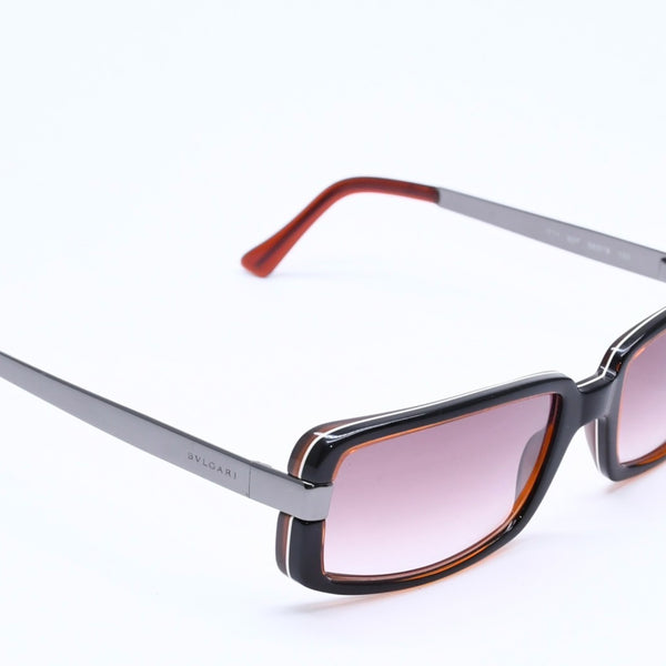 極美品 BVLGARI ブルガリ Sunglasses サングラス アイウェア ブラウン ブラック シルバー金具 56◻︎19 130 中古 4a004928