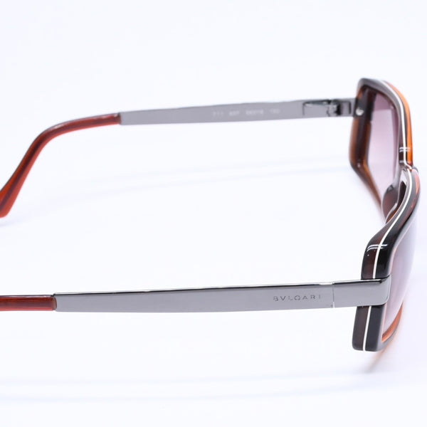 極美品 BVLGARI ブルガリ Sunglasses サングラス アイウェア ブラウン ブラック シルバー金具 56◻︎19 130 中古 4a004928