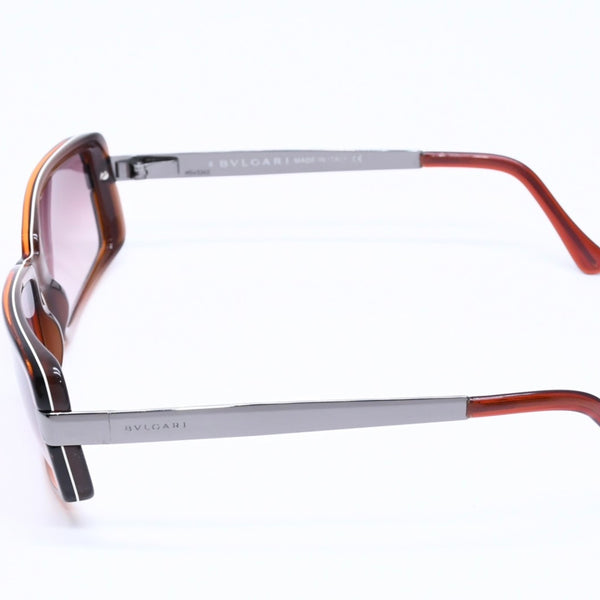 極美品 BVLGARI ブルガリ Sunglasses サングラス アイウェア ブラウン ブラック シルバー金具 56◻︎19 130 中古 4a004928